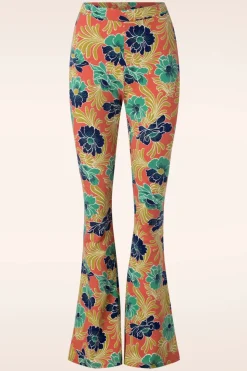 King Louie Lake Border Flared Broek In Langoustine Oranje>Vrouwen Broeken