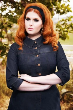 Rock-a-Booty Lauren Swing Jurk In Donkerdenim><noscript><img width=