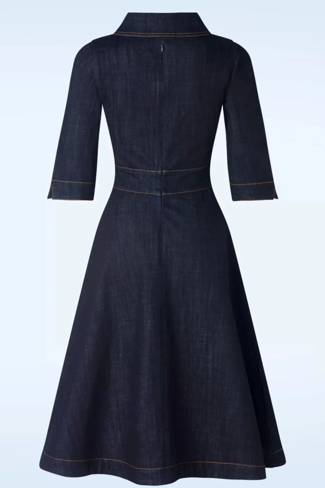 Rock-a-Booty Lauren Swing Jurk In Donkerdenim>Vrouwen Plus Size Jurken