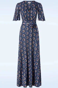 Vintage Chic for Topvintage Laurie Maxi Jurk In Blauw>Vrouwen Maxi Jurken