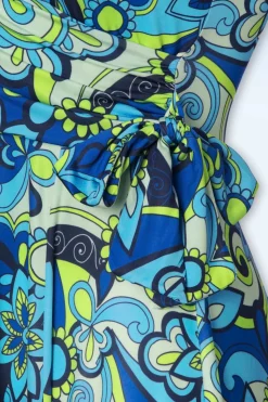 Vintage Chic for Topvintage Layla Floral Swing Jurk In Turquoise><noscript><img width=