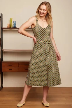 King Louie Lenny Indy Jurk In Delphinium Groen>Vrouwen Plus Size Jurken