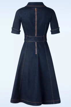 Rock-a-Booty Lucielle Swing Jurk In Donkerdenim><noscript><img width=