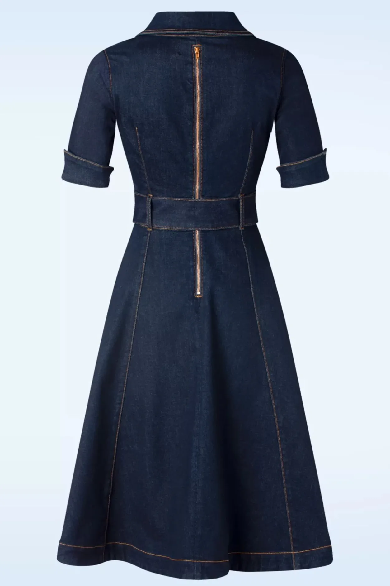 Rock-a-Booty Lucielle Swing Jurk In Donkerdenim>Vrouwen Plus Size Jurken