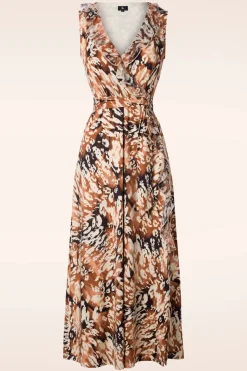 K-Design Lyla Luipaard Maxi Jurk In Bruin>Vrouwen Plus Size Jurken