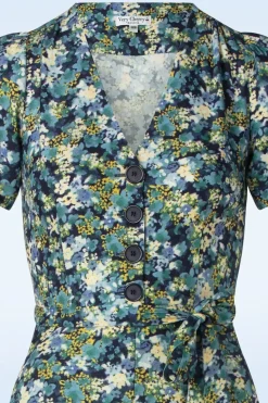 Very Cherry Magnolia My Fair Lady Jurk In Blauw><noscript><img width=