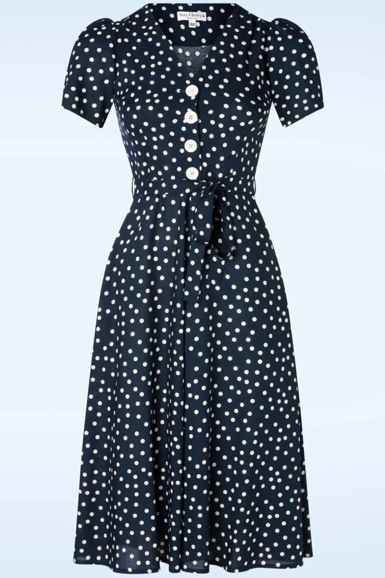 Very Cherry Magnolia Polka Dot Jurk In Marineblauw>Vrouwen Plus Size Jurken