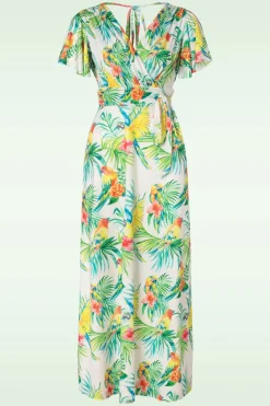 Vintage Chic for Topvintage Malia Tropical Parrot Maxi Jurk In Multi>Vrouwen Plus Size Jurken
