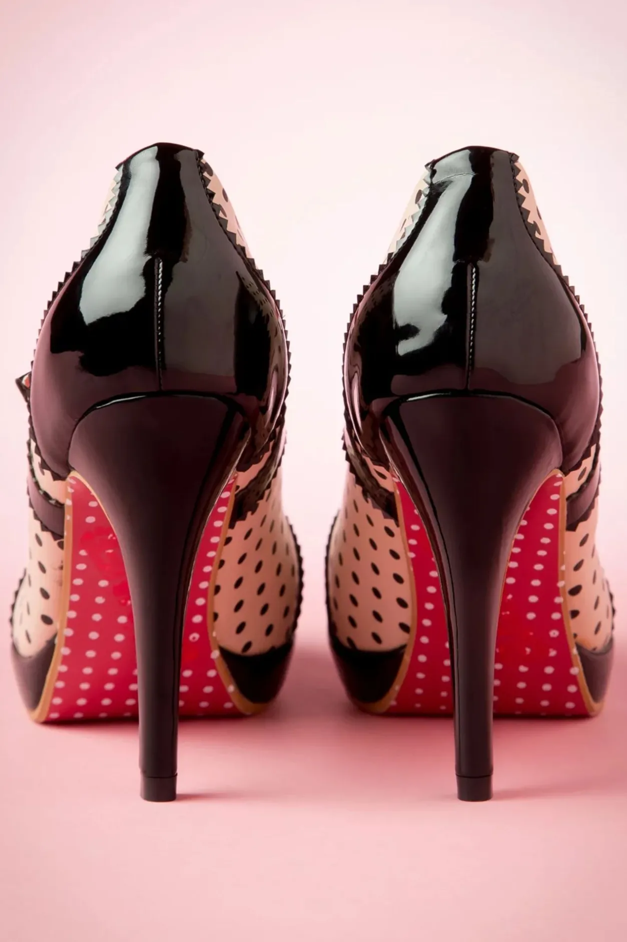 Banned Retro Mary Jane Pumps In Zwart En Beige Roze>Vrouwen Pumps