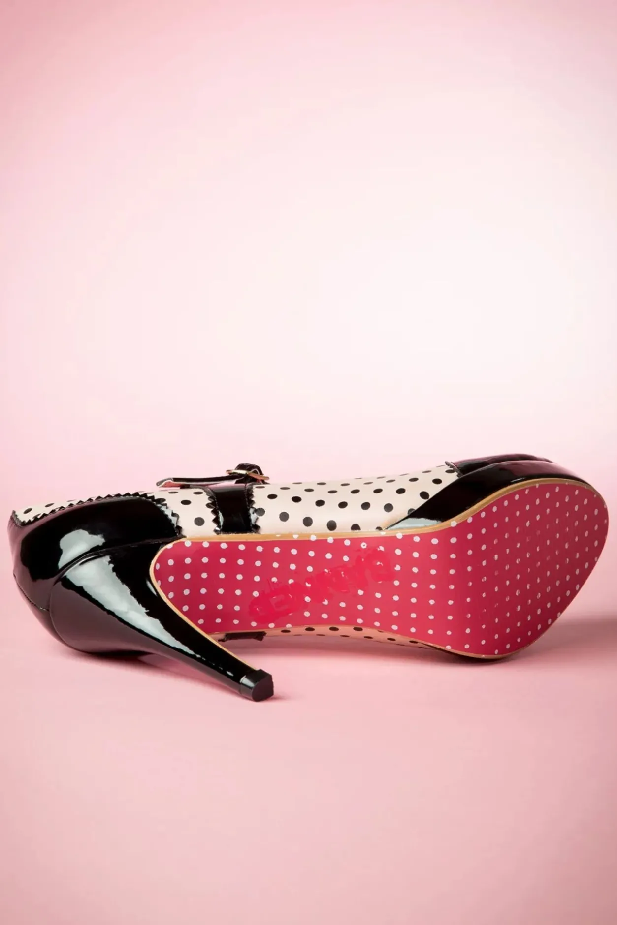 Banned Retro Mary Jane Pumps In Zwart En Beige Roze>Vrouwen Pumps