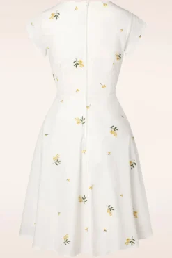 Vixen Met Bloemen Geborduurde Swingjurk In Wit>Vrouwen Plus Size Jurken