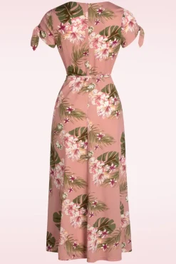 Vixen Midi-Jurk Met Tropische Bloemen In Roze>Vrouwen Maxi Jurken
