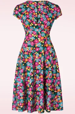 Vintage Chic for Topvintage Miley Floral Swing Jurk In Multi>Vrouwen Plus Size Jurken