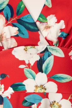 Vintage Chic for Topvintage Miley Flower Swing Jurk In Felrood><noscript><img width=