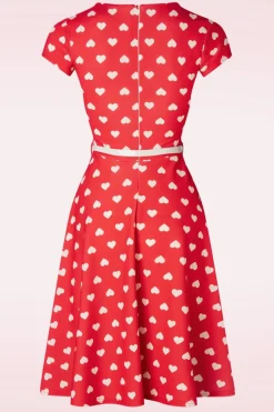 Vintage Chic for Topvintage Minnie Hearts Swing Jurk In Rood>Vrouwen Plus Size Jurken