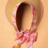 Amici Misha Straw Visor Hoed In Beige En Roze>Vrouwen Hoeden & Fascinators