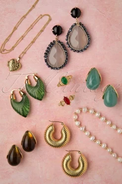 Topvintage Boutique Collection Molly Oorbellen In Goud En Bruin><noscript><img width=