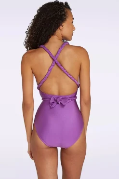TC Beach Multiway Badpak In Shiny Lila>Vrouwen Badpakken