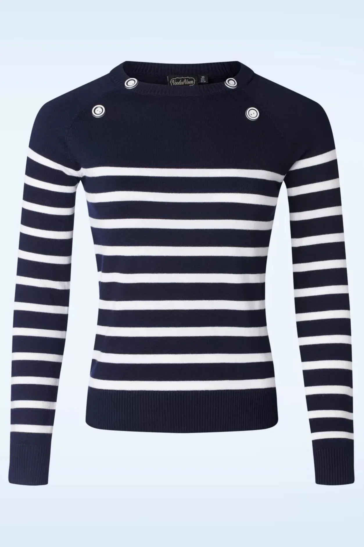 Vixen Nautical Stripe Sweater In Marineblauw>Vrouwen Truitjes
