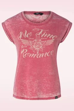 Queen Kerosin No Time T-Shirt In Rode Wassing>Vrouwen T-Shirts