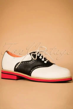 Banned Retro Old Soul Dancer-Schoenen In Wit En Zwart><noscript><img width=