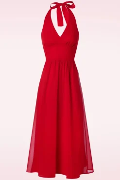 Timeless Olive Halter Jurk In Rood>Vrouwen Midi Jurken