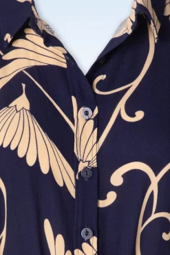 King Louie Olive Pixy Jurk In Avondblauw><noscript><img width=