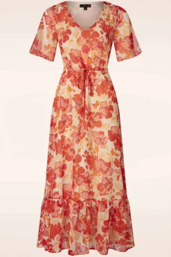 Smashed Lemon Patricia Floral Maxi Jurk In Oranje>Vrouwen Maxi Jurken