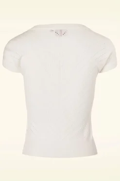Banned Retro Patricia Pointelle-Top In Gebroken Wit><noscript><img width=