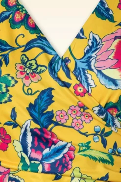 Vintage Chic for Topvintage Petty Floral Swing Jurk In Geel><noscript><img width=