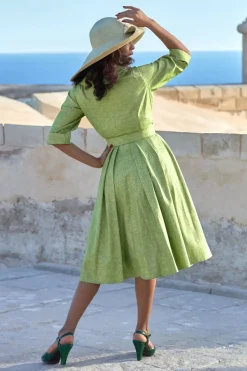 Miss Candyfloss Petula Sage Overcoat Jurk In Peergroen>Vrouwen Jassen