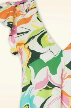 Smashed Lemon Phoebe Colourburst Top In Wit>Vrouwen Tops