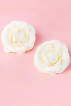 ZaZoo Pin-Up Paar Cremekleurige Haarclips>Vrouwen Haaraccessoires