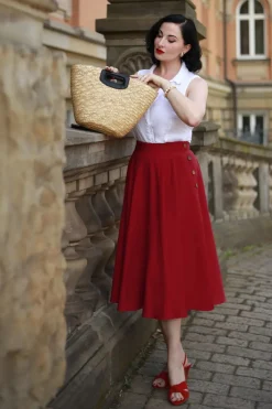 Banned Retro Polly May Swingrok In Rood>Vrouwen Rokken