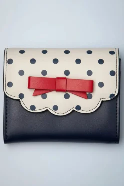 Banned Retro Poppy Polka Portemonnee In Navy En Wit>Vrouwen Portemonnees