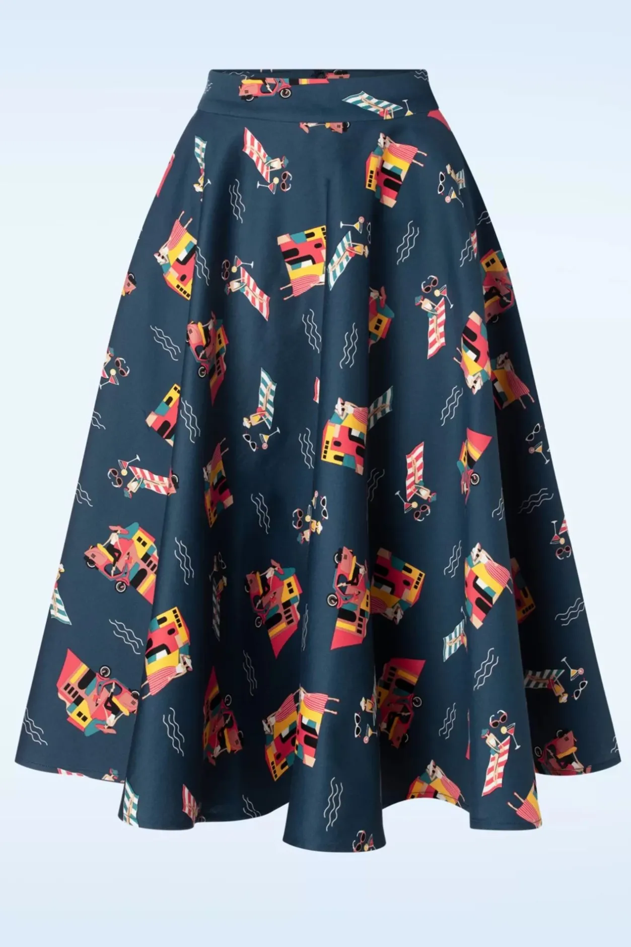 Banned Retro Portofino Living Swing Rok In Blauw>Vrouwen Rokken