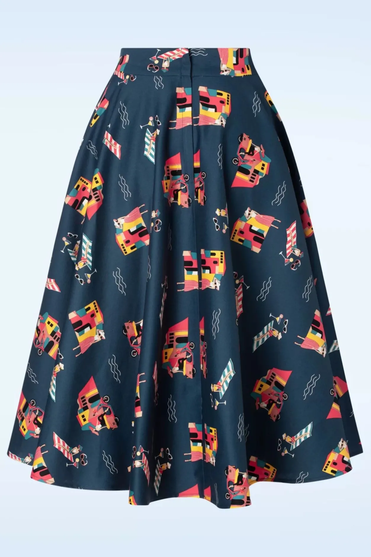 Banned Retro Portofino Living Swing Rok In Blauw>Vrouwen Rokken