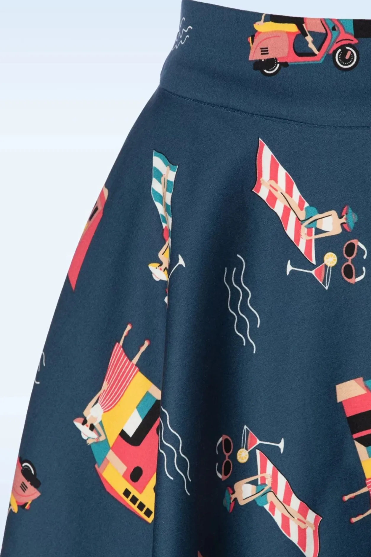 Banned Retro Portofino Living Swing Rok In Blauw>Vrouwen Rokken