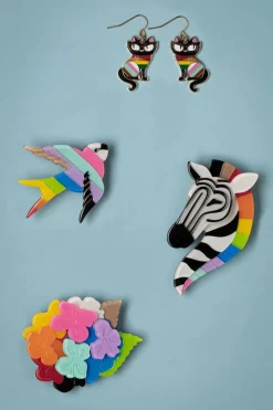 Erstwilder Rainbow Heartfelt Hydrangea Broche><noscript><img width=