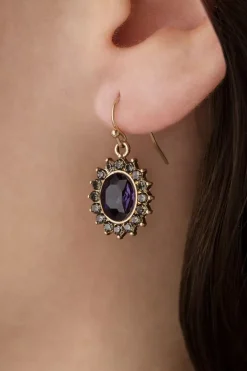 Lovely Regency Oval Stone Oorbellen In Paars>Vrouwen Sieraden
