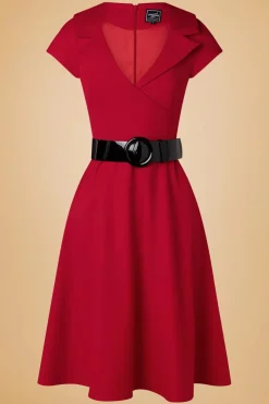 Glamour Bunny Business Babe Rita Marlow Jurk In Lippenstiftrood><noscript><img width=