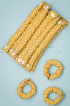 Lieblingsstucke By JuttaVerena Rock The Dots - Set Van 12 Krulspelden In Geel><noscript><img width=