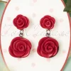Sweet Cherry Romantische Rode Rozen Oorbellen>Vrouwen Sieraden