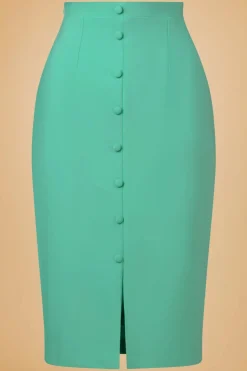 Glamour Bunny Business Babe Rose Lee Pencilrok In Mintgroen><noscript><img width=