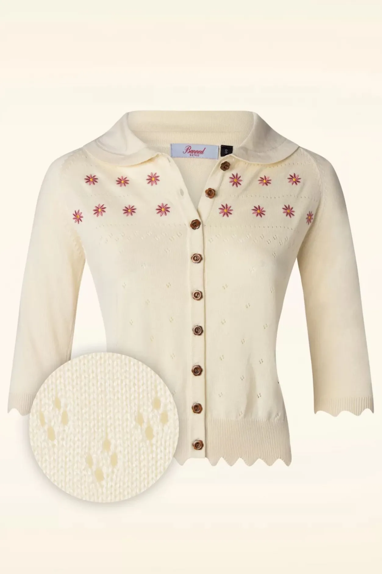 Banned Retro Rose Vest In Gebroken Wit>Vrouwen Vestjes