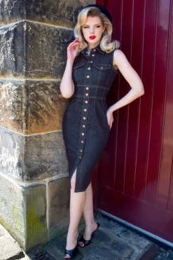 Rock-a-Booty Sadie Pencil Jurk In Classic Denim>Vrouwen Plus Size Jurken