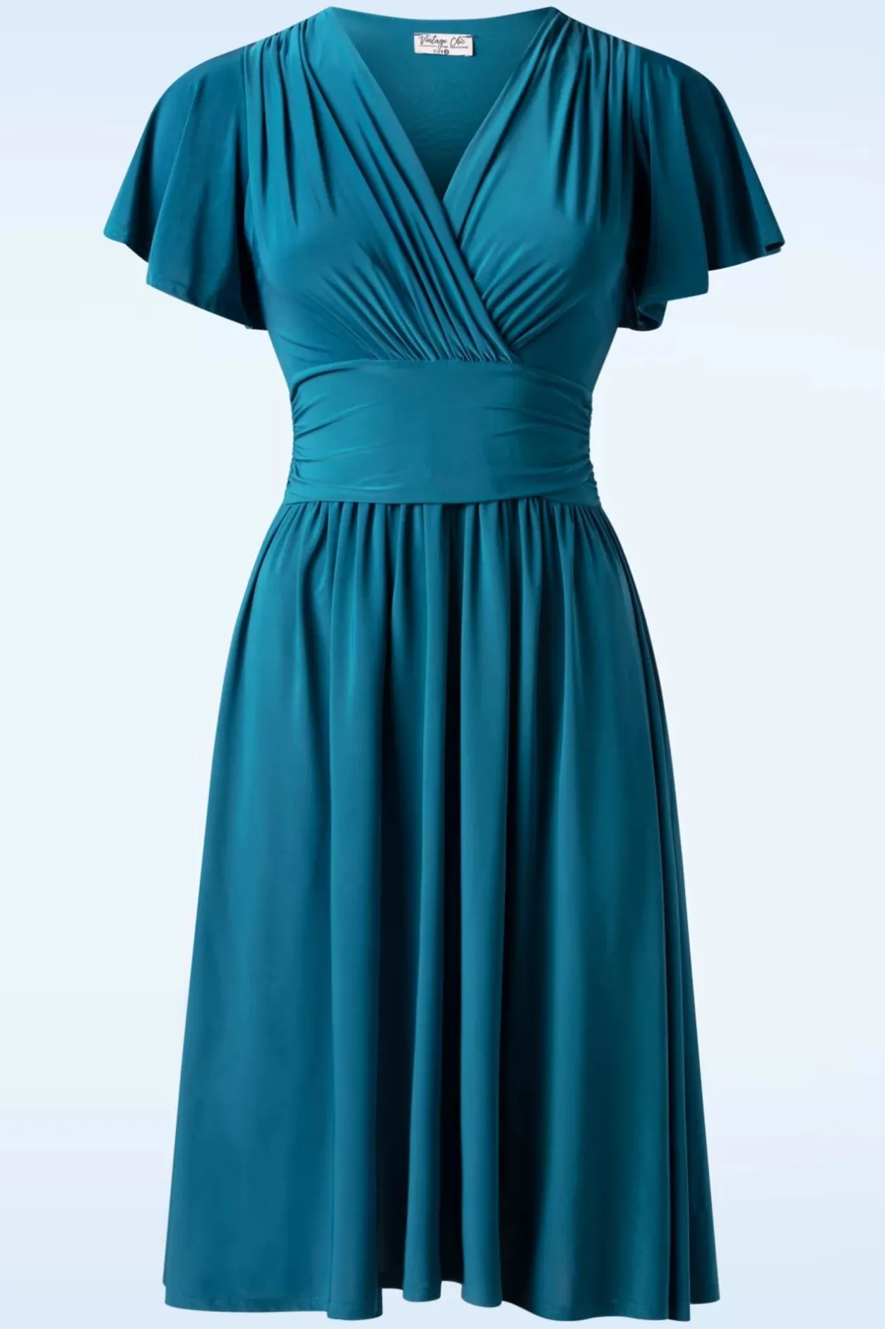 Vintage Chic for Topvintage Sadie Slinky Swing Jurk In Teal>Vrouwen Plus Size Jurken