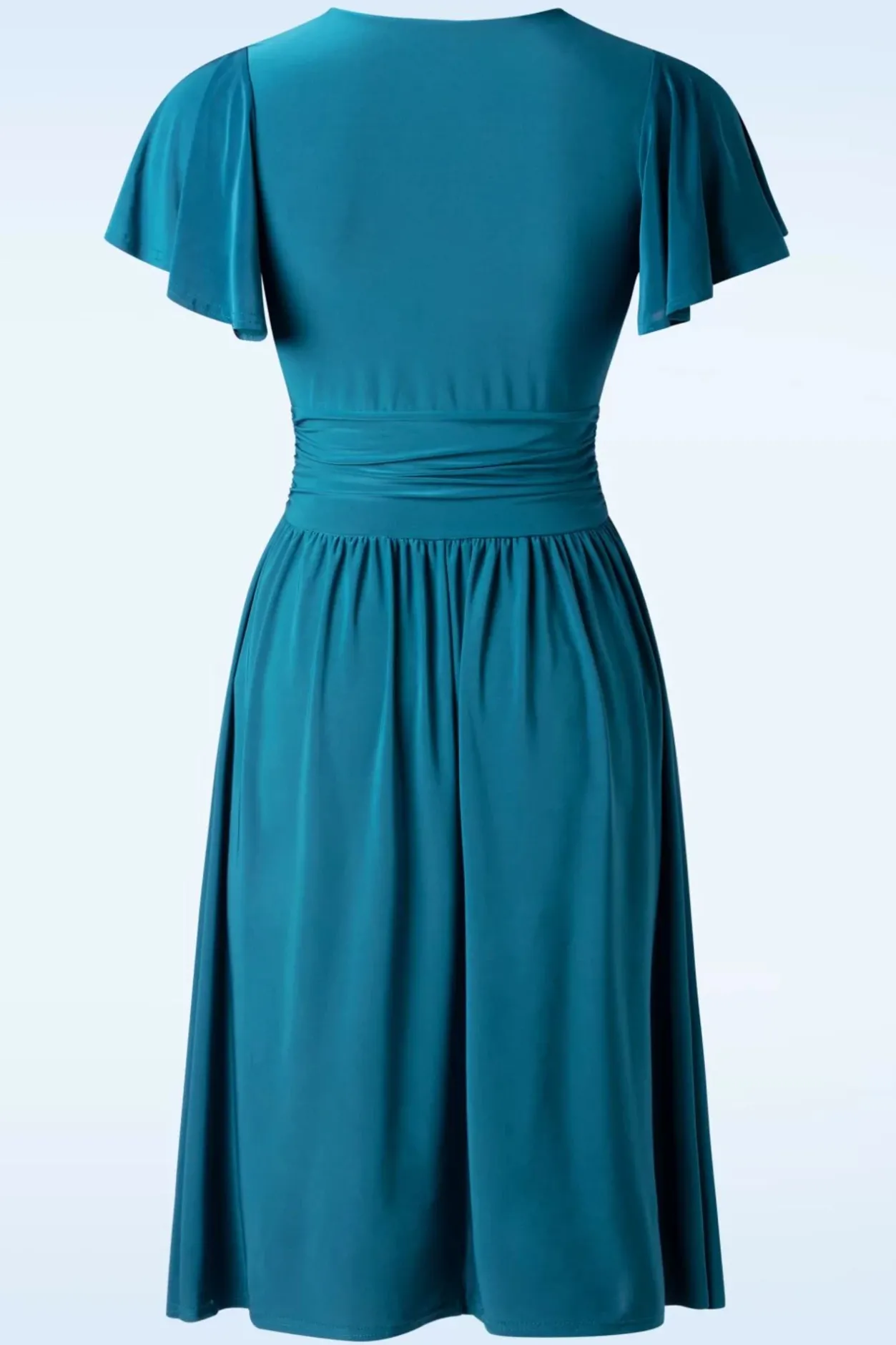 Vintage Chic for Topvintage Sadie Slinky Swing Jurk In Teal>Vrouwen Plus Size Jurken