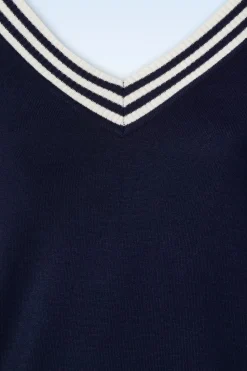 Vixen Sally Top Met Korte Mouwen En Gestreepte Halslijn In Marineblauw><noscript><img width=