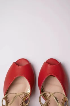 Banned Retro Sassy Dance Peeptoe Pumps In Rood>Vrouwen Pumps